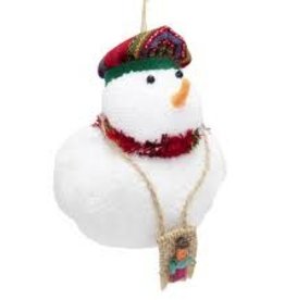 Upavim Crafts Guatemalan Snowman Ornament