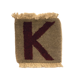 Bunyaad Pakistan Letter "K" Mug Rug - Grey