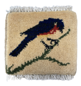 Bunyaad Pakistan Navy Bird on Branch Mug Rug