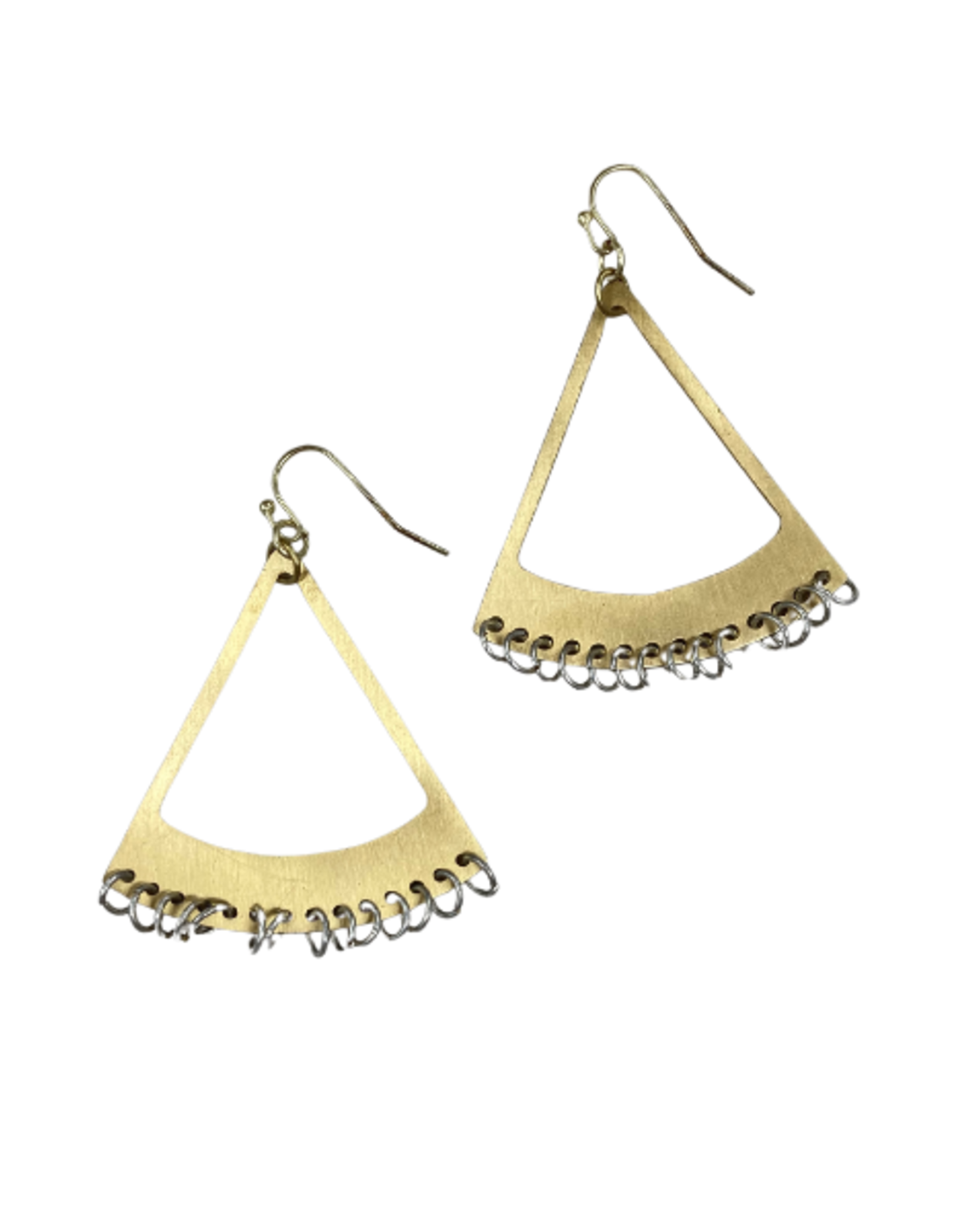 WorldFinds Triangle Fringed Earrings