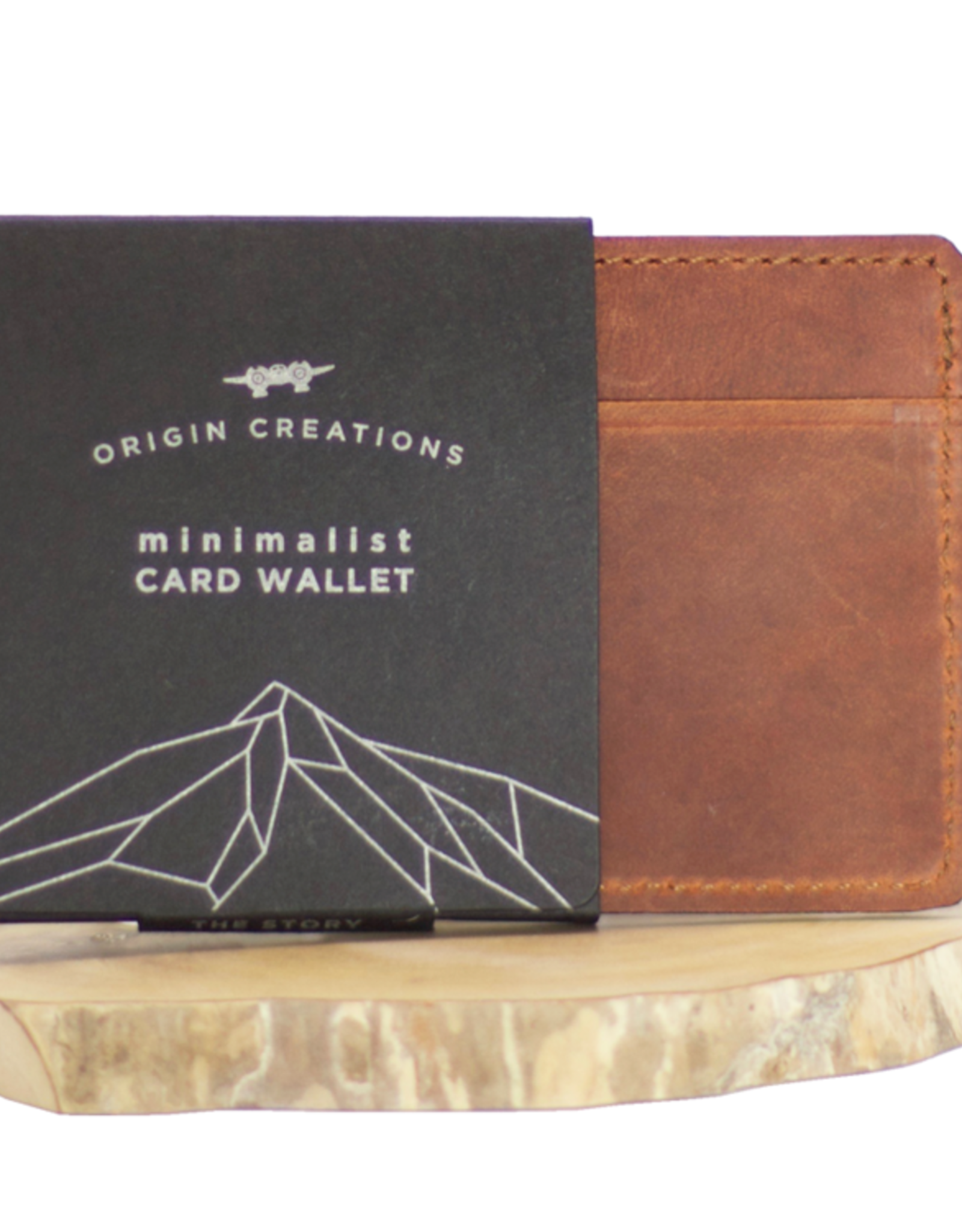 Twin Engine Minimalist Leather Wallet Origin Creations - Saddle Brown