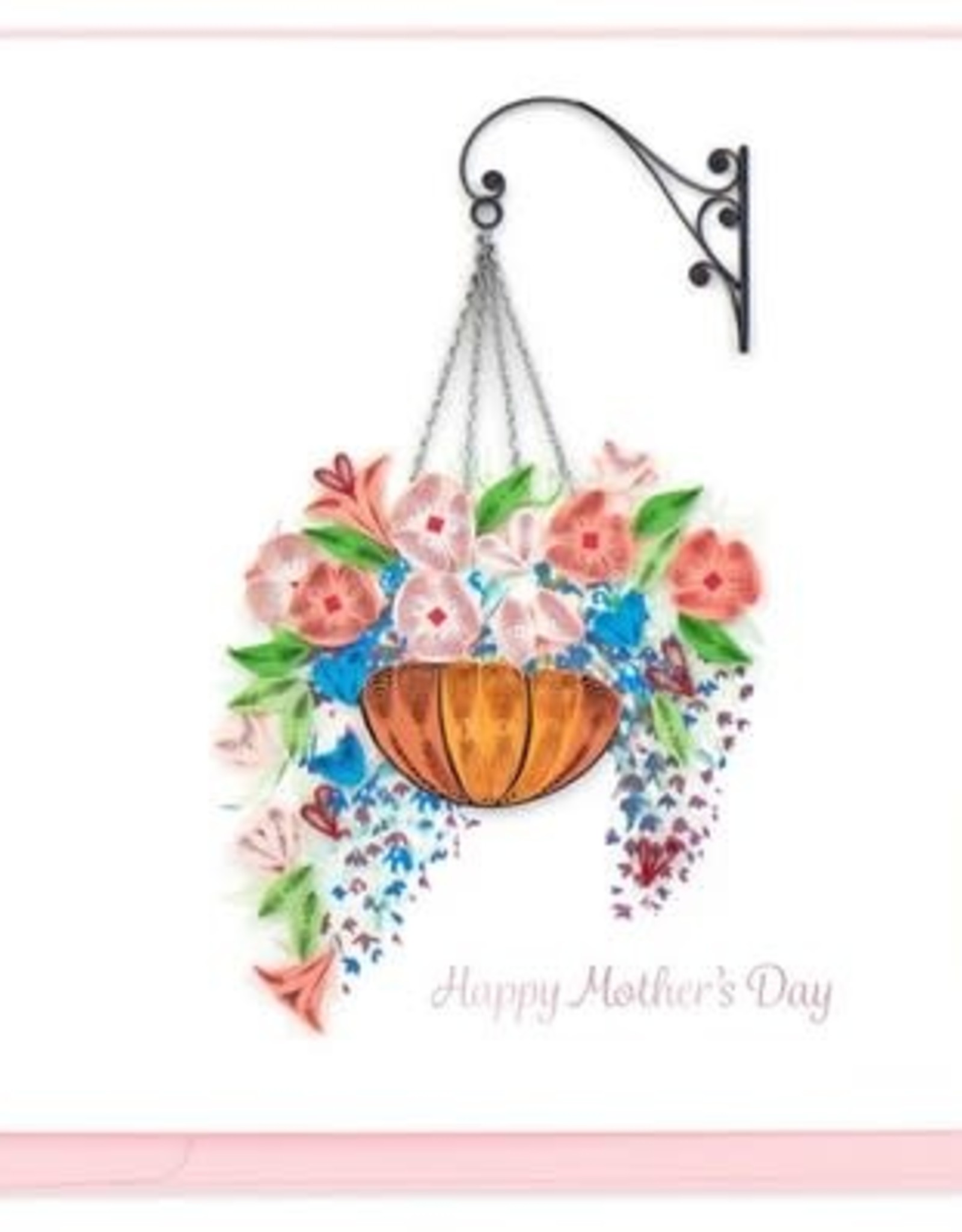 Quilling Card Quilled Mother's Day Hanging Flower Basket Card