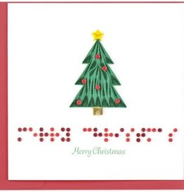 Quilling Card Quilled Braille Merry Christmas Card