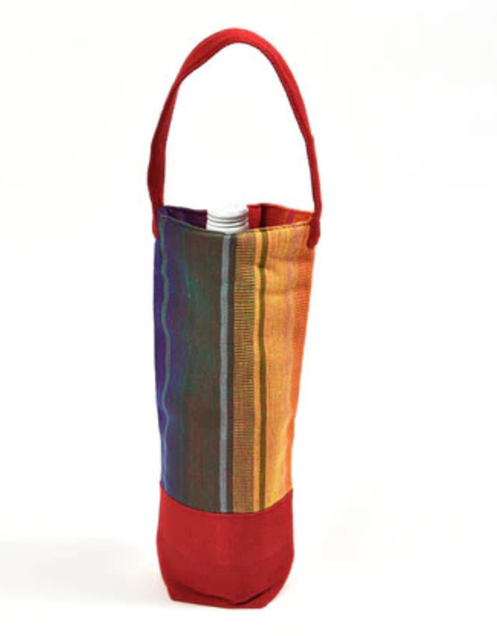 Mayamam Weavers Single Wine Tote Bag - Bright Rainbow
