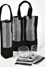 Mayamam Weavers Double Wine Tote Bag - Black and Gray