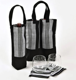 Mayamam Weavers Double Wine Tote Bag - Black and Gray