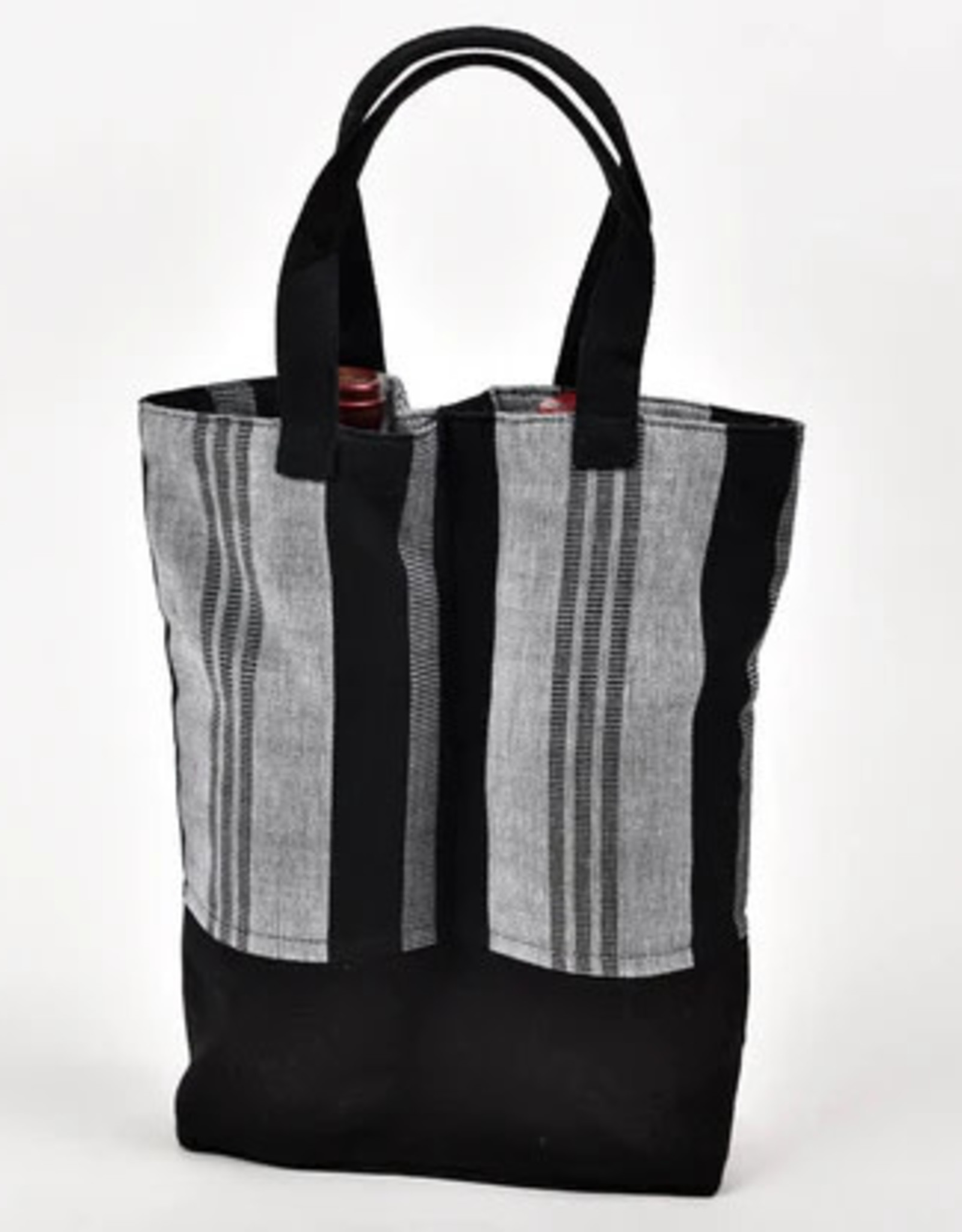 Mayamam Weavers Double Wine Tote Bag - Black and Gray