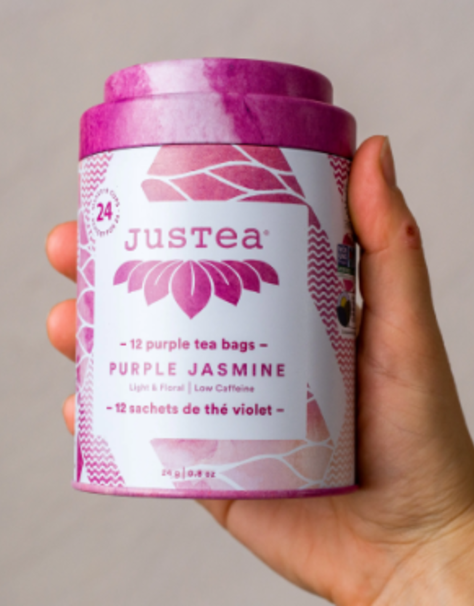 Justea Purple Jasmine Tea Bag Tin