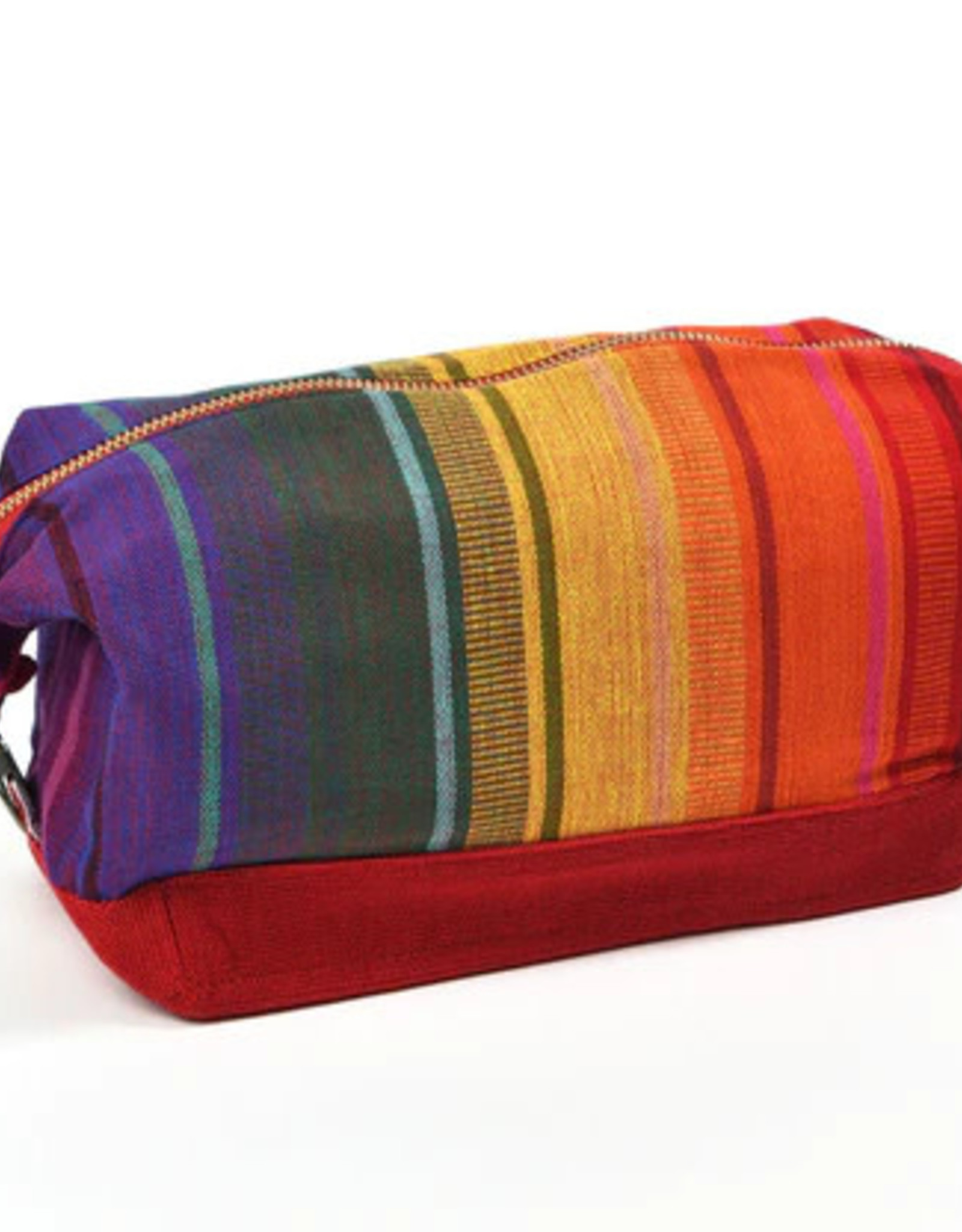Mayamam Weavers Hand Woven Bright Striped Toiletry Bags  - Sunrise