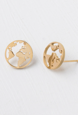 Starfish Project Gold World Stud Earrings