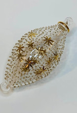 Dandarah Blown Glass Oval Ornament - Gold Stars & Dots