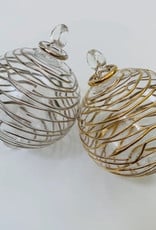Dandarah Blown Glass Ornament - Gold Spiral