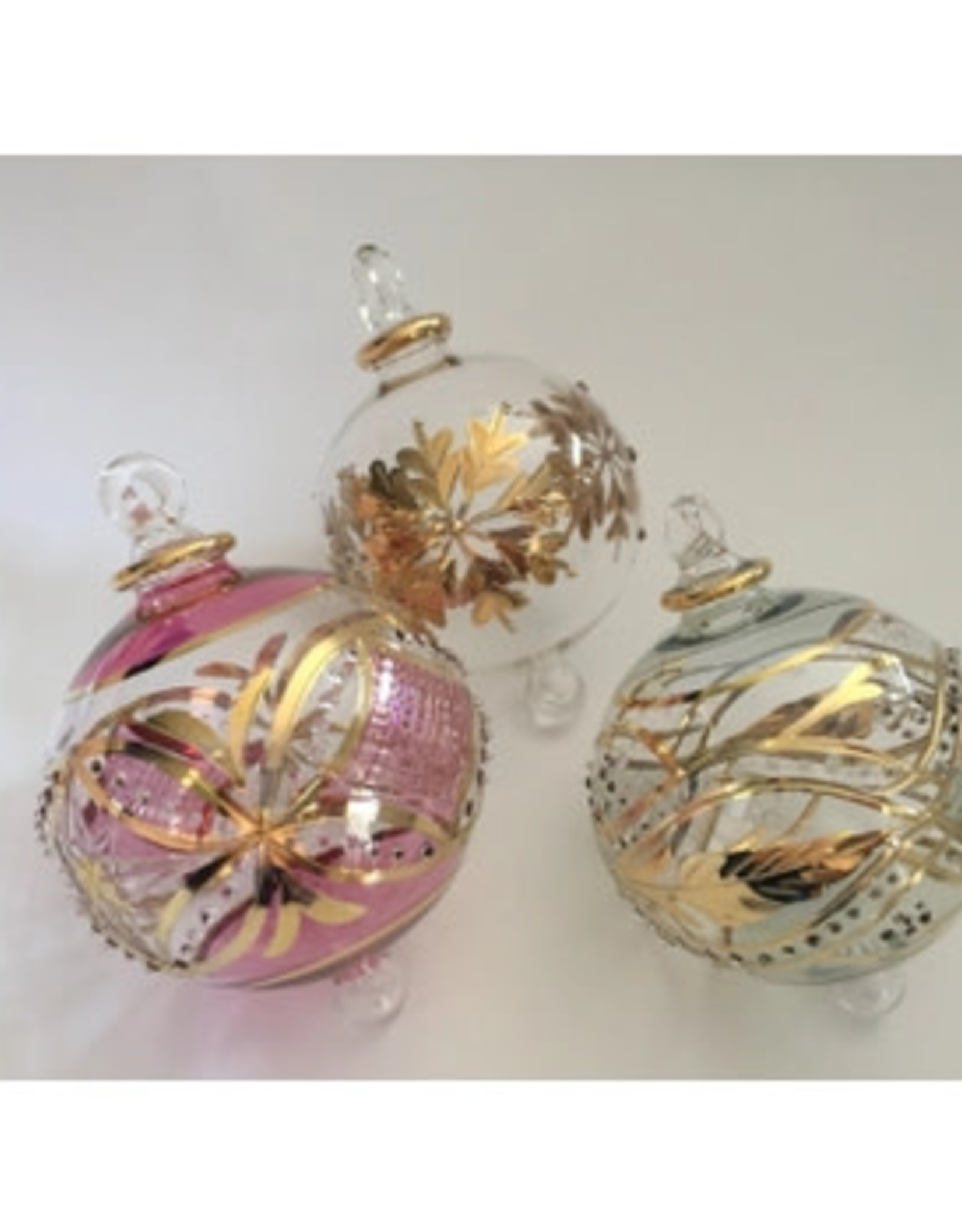 Dandarah Blown Glass Ornament - Pink Carousel