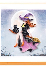 Quilling Card Quilled Witch on Broomstick Card