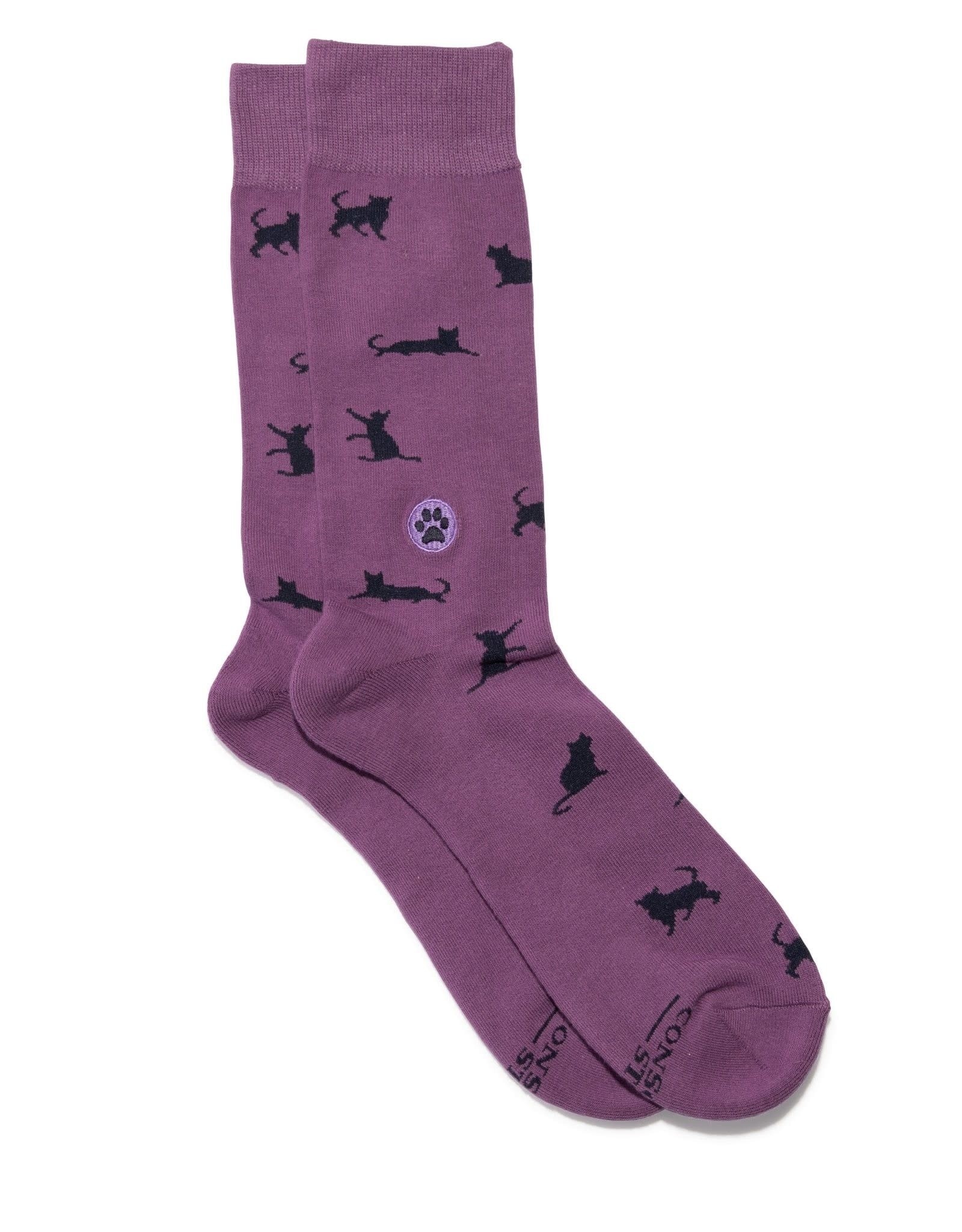 Conscious Step Socks that Save Cats (Purple)