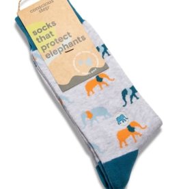 Conscious Step Socks that Protect Elephants (Light Gray)