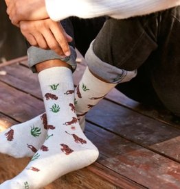 Conscious Step Socks that Protect Tigers (Beige)