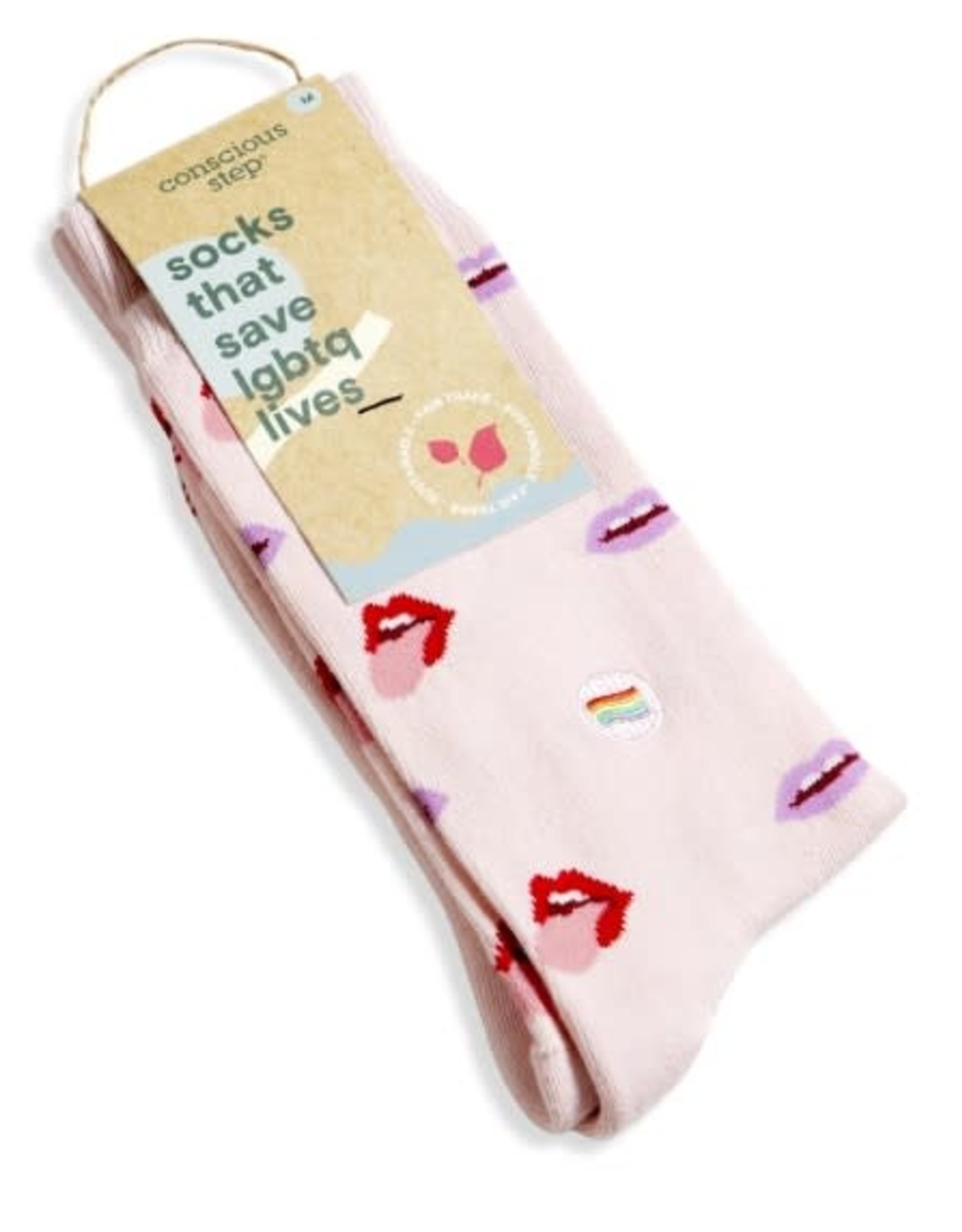 Conscious Step Socks that Save LGBTQ Lives (Pink Lips)