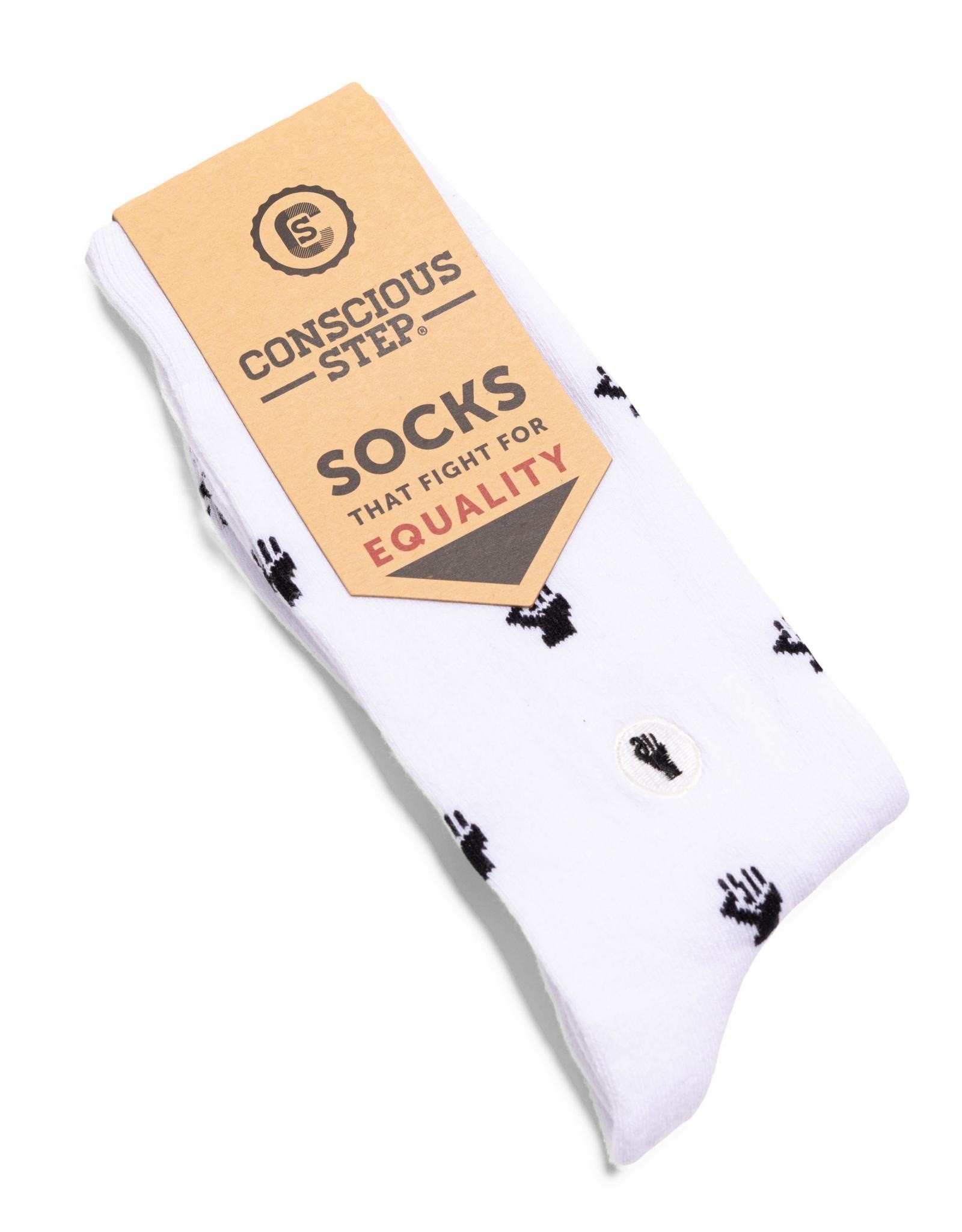 Conscious Step Socks that Fight for Equality (White Background)
