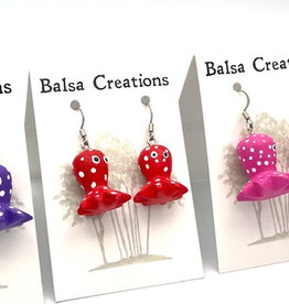 Women of the Cloud Forest Whimsical Octopus Balsa Earrings