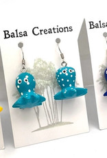 Women of the Cloud Forest Whimsical Octopus Balsa Earrings