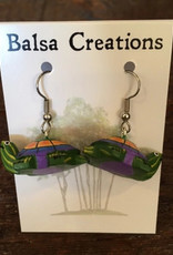 Women of the Cloud Forest Whimsical Turtle Balsa Earrings