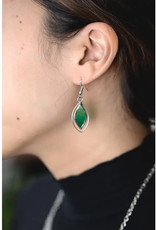 Ten Thousand Villages Green Leaf Earrings