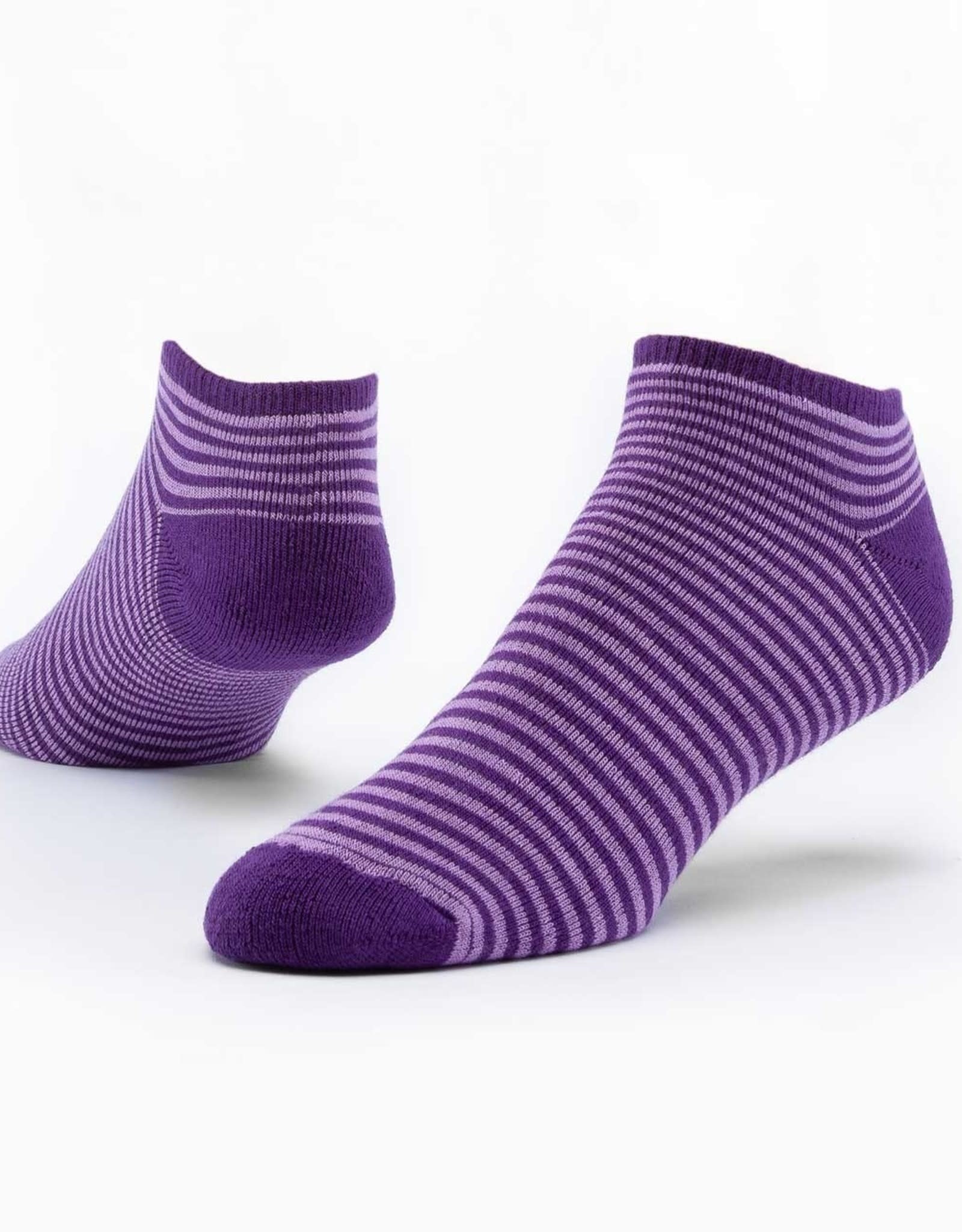 Maggie's Organics Footie Socks (Purple Pinstripes)
