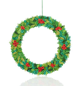 Serrv Quilled Paper Holly Wreath