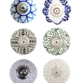 Mela Artisans Painted Ceramic Knob - Assorted