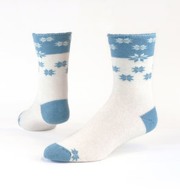 Maggie's Organics Wool Snuggle Socks (Geo Poinsettia White)