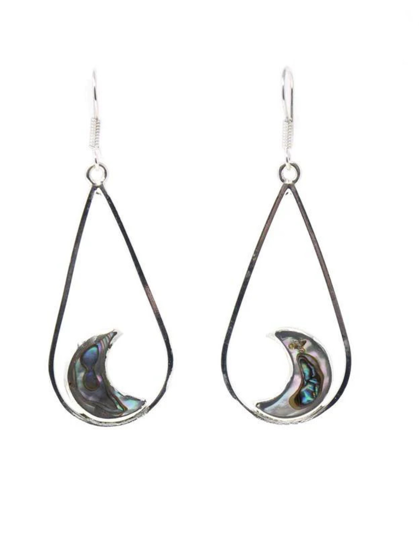 Global Crafts Abalone Half Moon Teardrop Earrings