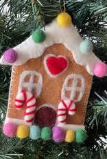 Global Crafts Gingerbread House Handmade Felt Ornament