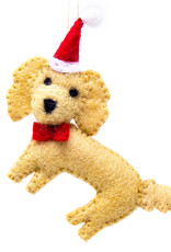 Global Crafts Labradoodle Santa Handmade Felt Ornament