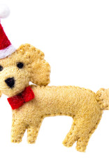 Global Crafts Labradoodle Santa Handmade Felt Ornament