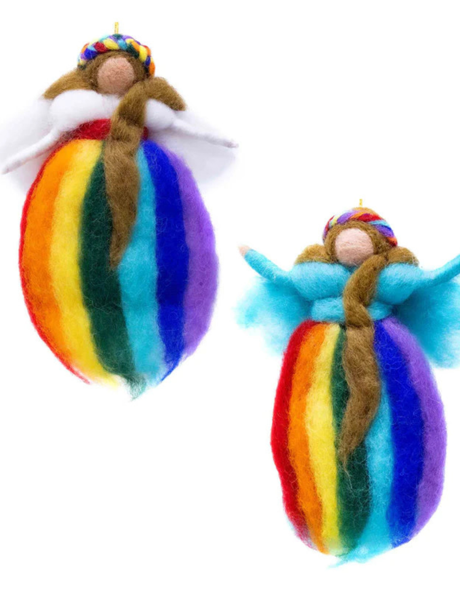 Global Crafts Rainbow Fairies Handmade Felt Ornaments