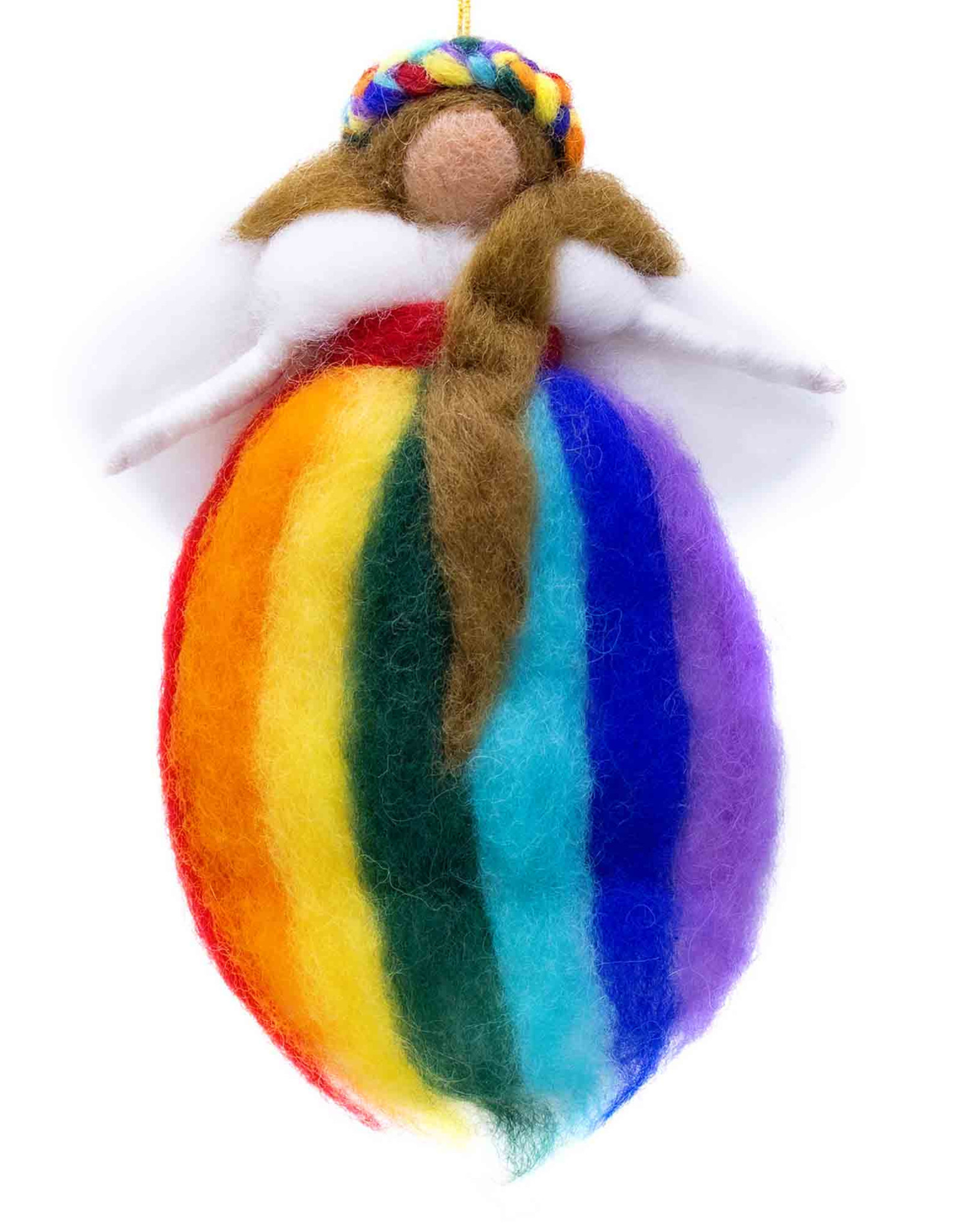 Global Crafts Rainbow Fairies Handmade Felt Ornaments