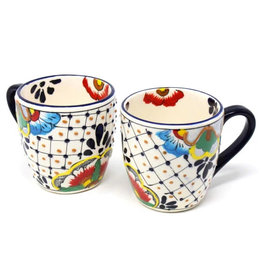 Global Crafts Encantada Mug, Dots & Flowers