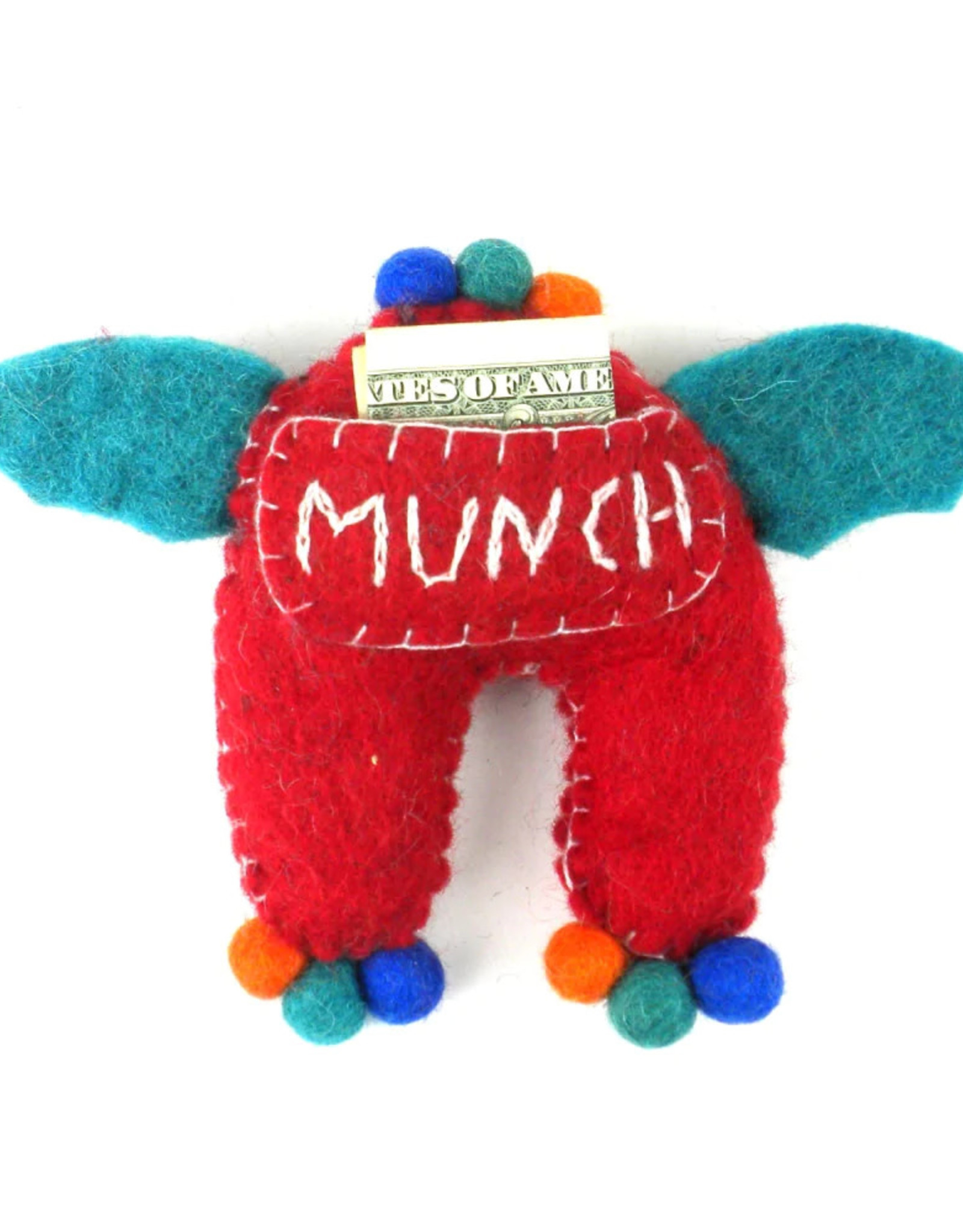 Global Crafts Red Monster Tooth Fairy Pillow