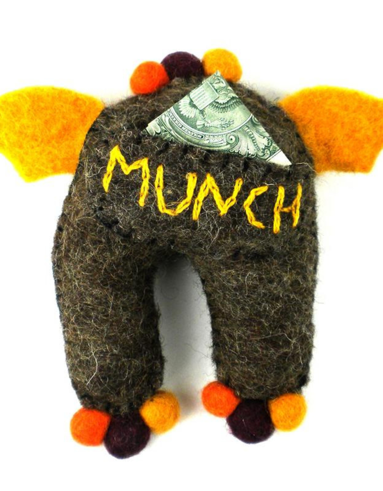 Global Crafts Brown Monster Felt Tooth Fairy Pillow