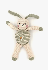 Pebble Motif Bunny Rattle - Spot Teal