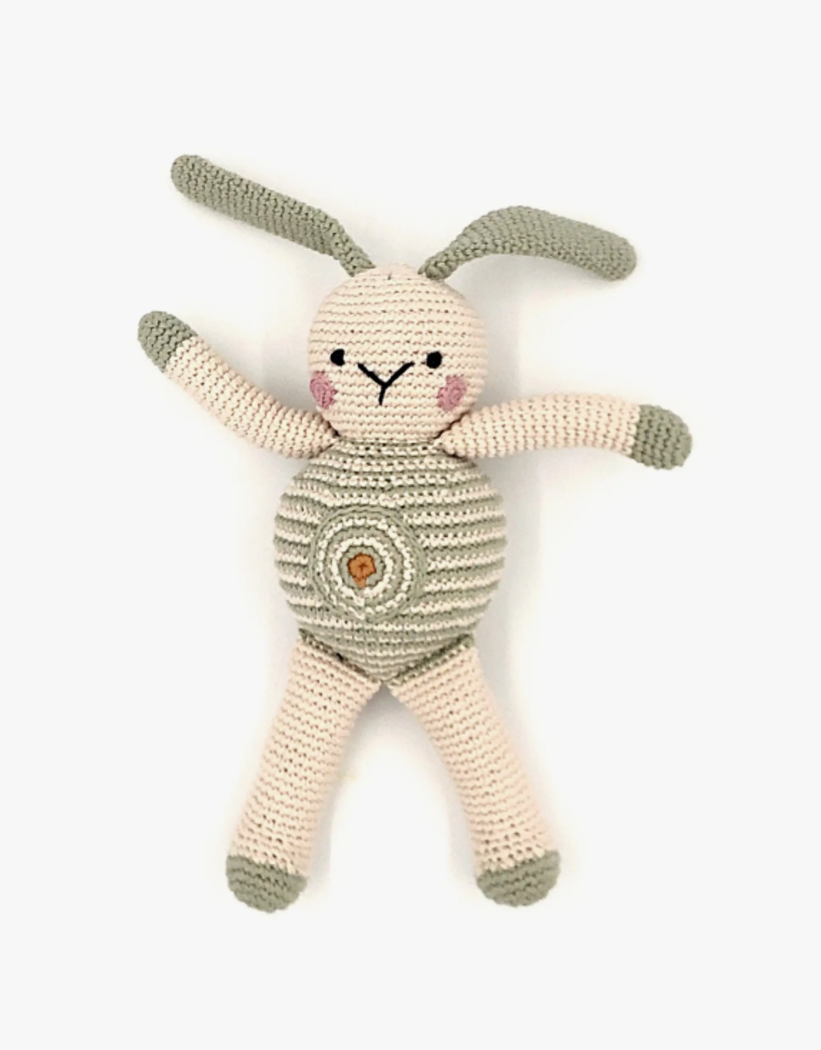 Pebble Motif Bunny Rattle - Spot Teal