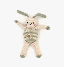 Pebble Motif Bunny Rattle - Spot Teal