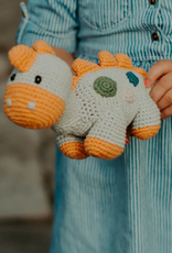 Pebble Steggy Dino Rattle Teal Organic