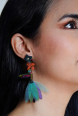 Tulia Artisans Ruby-Throated Hummingbird Beaded Earrings (Large)