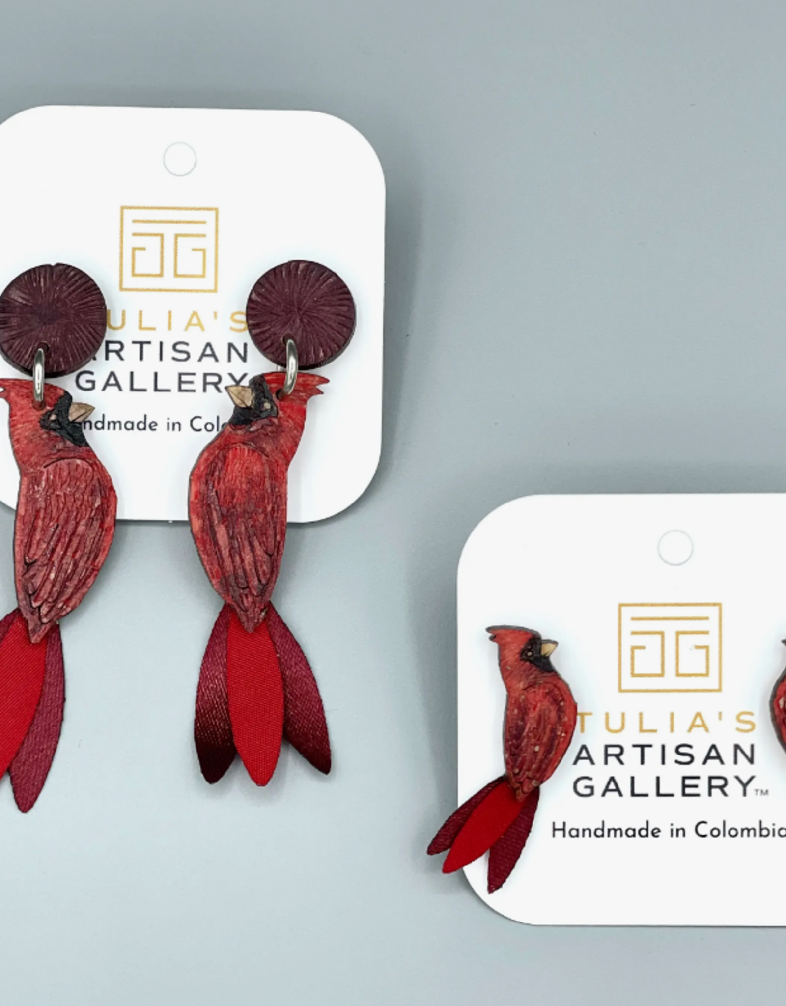 Tulia Artisans Cardinal Earrings (Small)