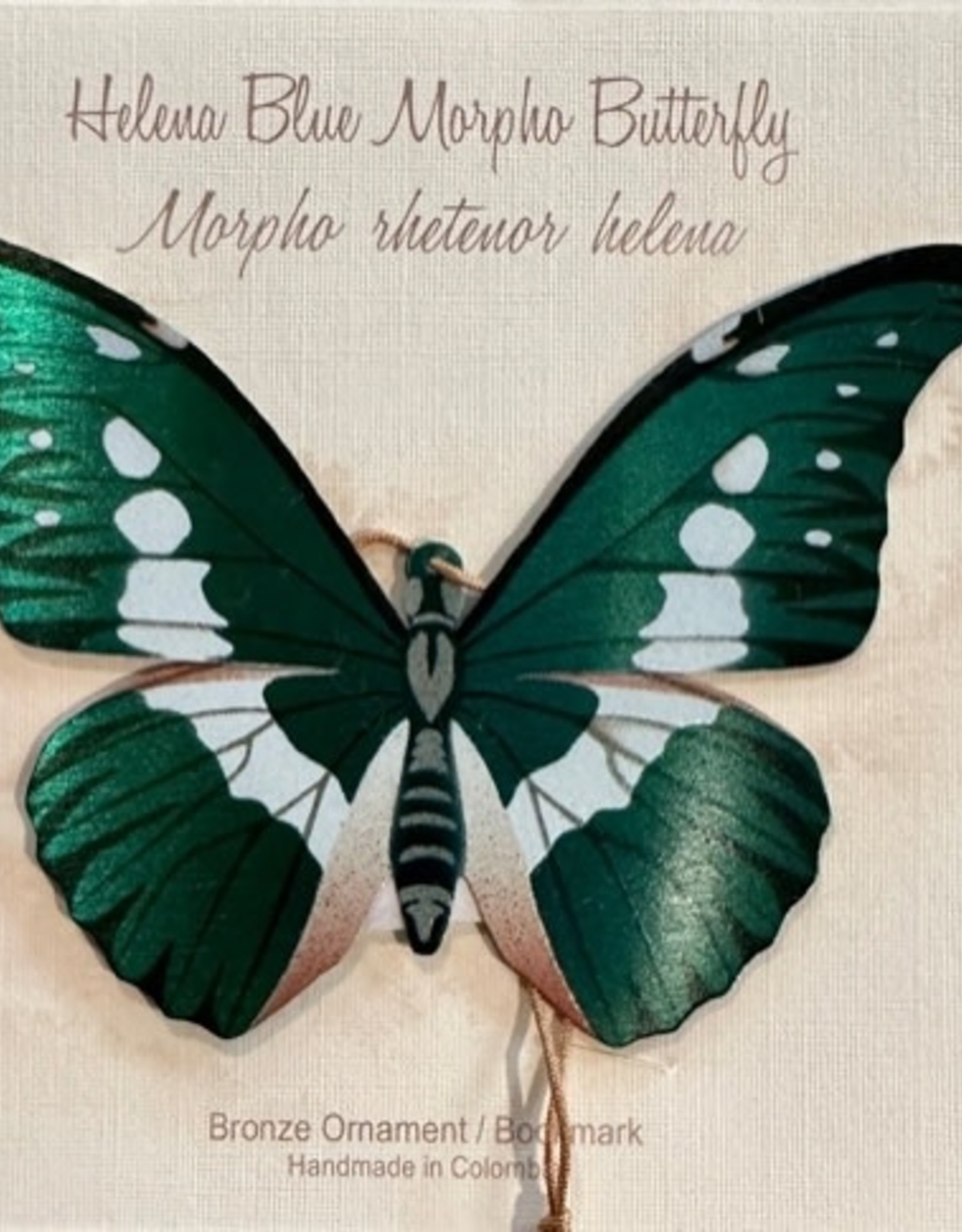 Tulia Artisans Morpho Butterfly Ornament (Green Tones)