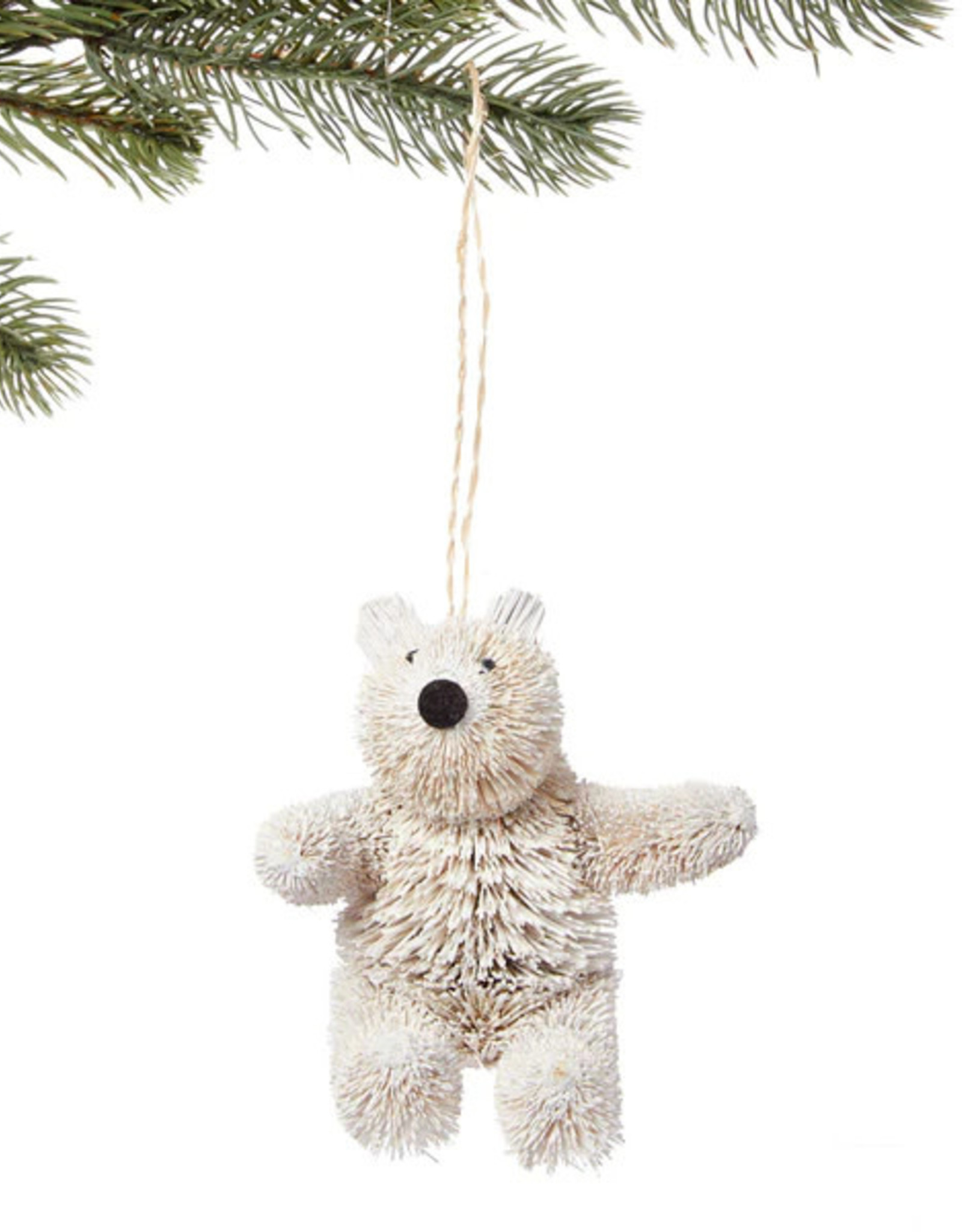 Silk Road Bazaar Bottle Brush Polar Bear Ornament