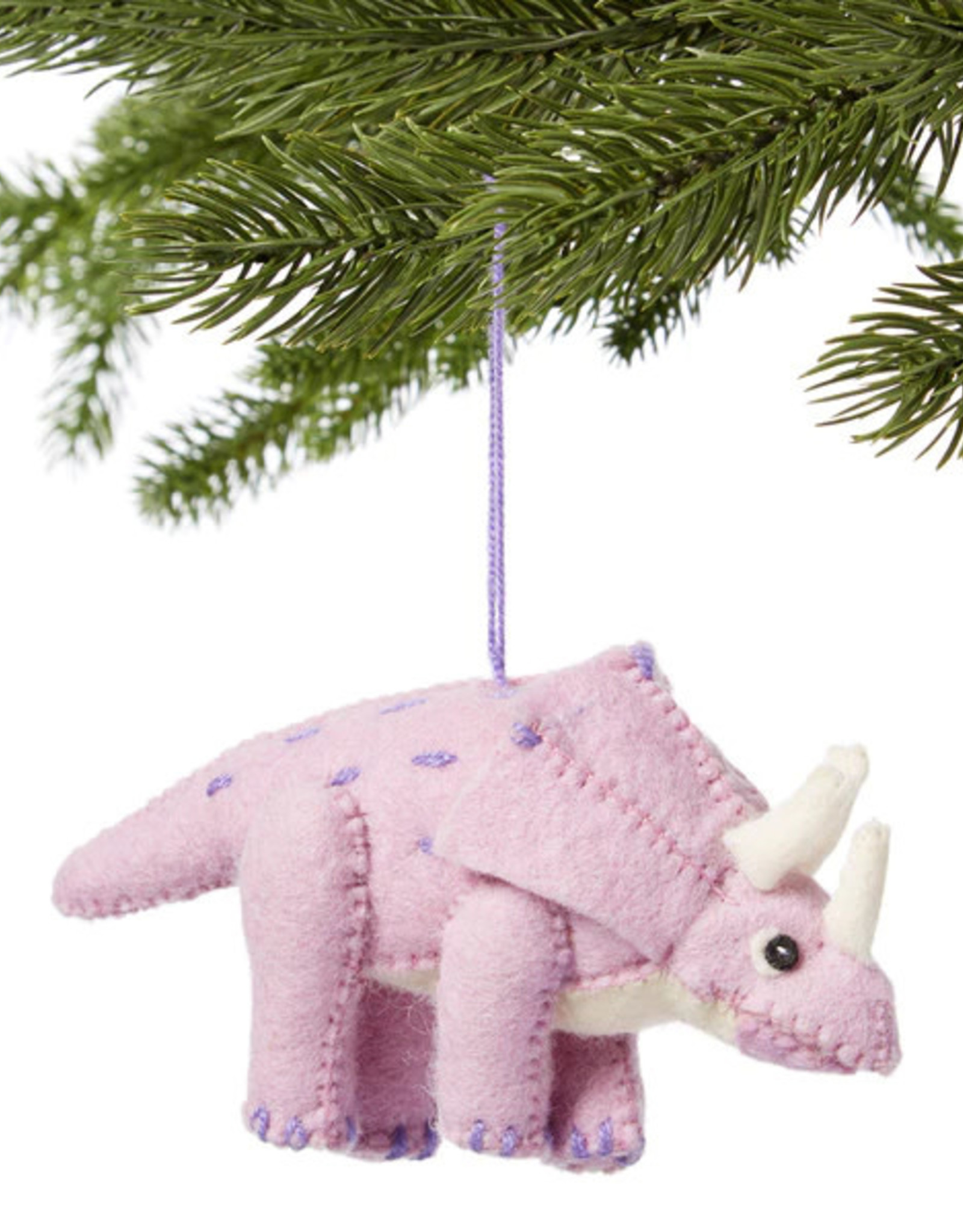 Silk Road Bazaar Purple Triceratops Ornament