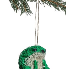 Silk Road Bazaar Bottle Brush Frog Ornament